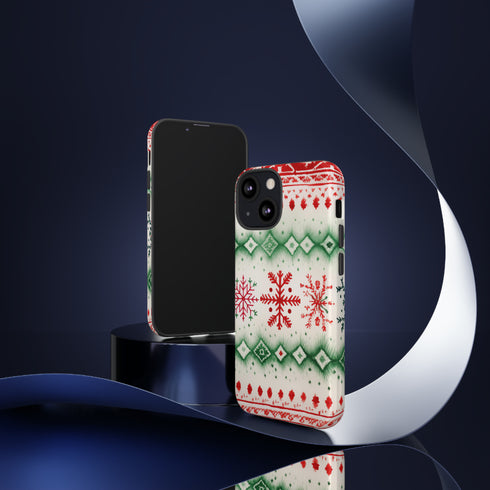 Icelandic Watercolor inspired by Christmas Sweaters - Impact Resistant Phone Case